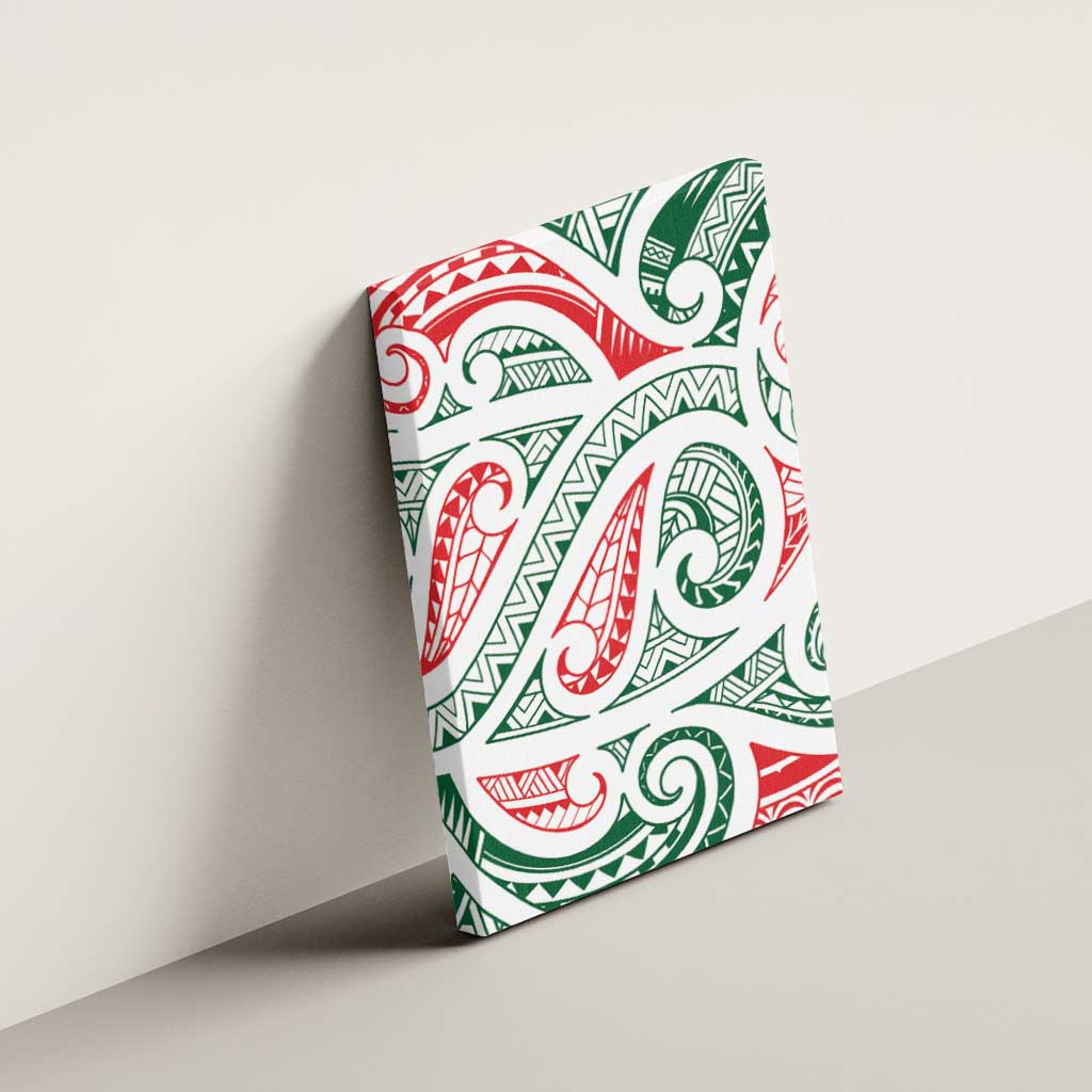 New Zealand Kowhaiwhai Christmas Canvas Wall Art Traditional Maori Koru Pattern - Aussie Hoodie