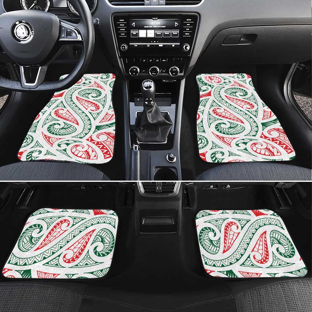 New Zealand Kowhaiwhai Christmas Car Mats Traditional Maori Koru Pattern - Aussie Hoodie