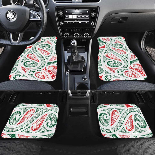 New Zealand Kowhaiwhai Christmas Car Mats Traditional Maori Koru Pattern - Aussie Hoodie