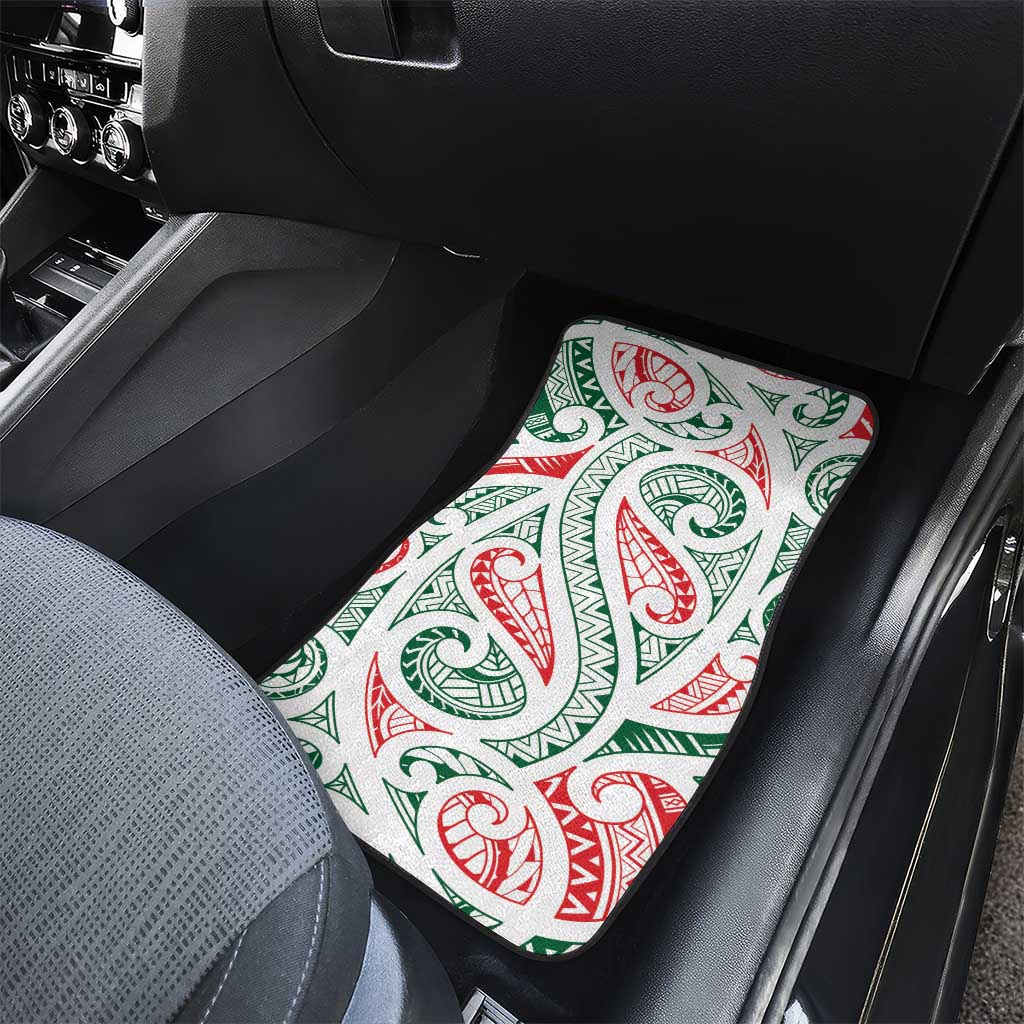New Zealand Kowhaiwhai Christmas Car Mats Traditional Maori Koru Pattern - Aussie Hoodie