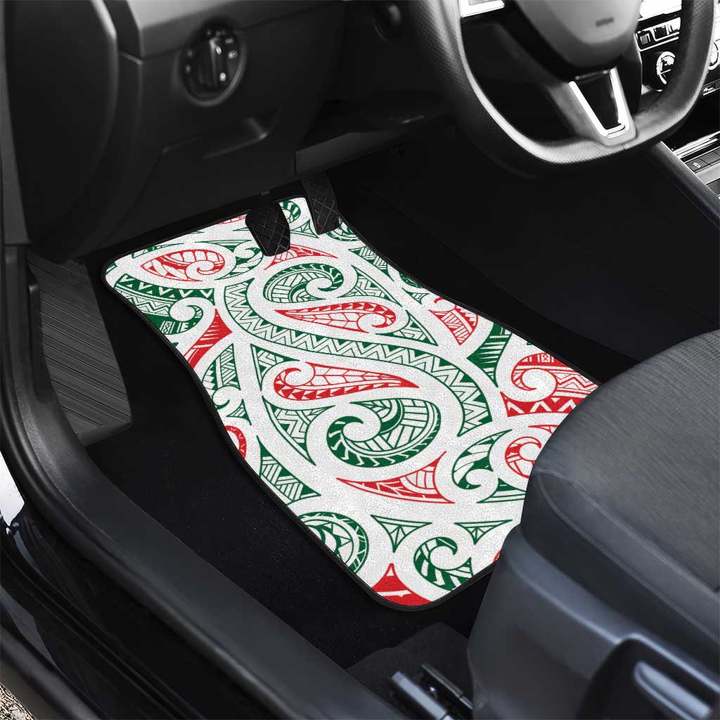 New Zealand Kowhaiwhai Christmas Car Mats Traditional Maori Koru Pattern - Aussie Hoodie