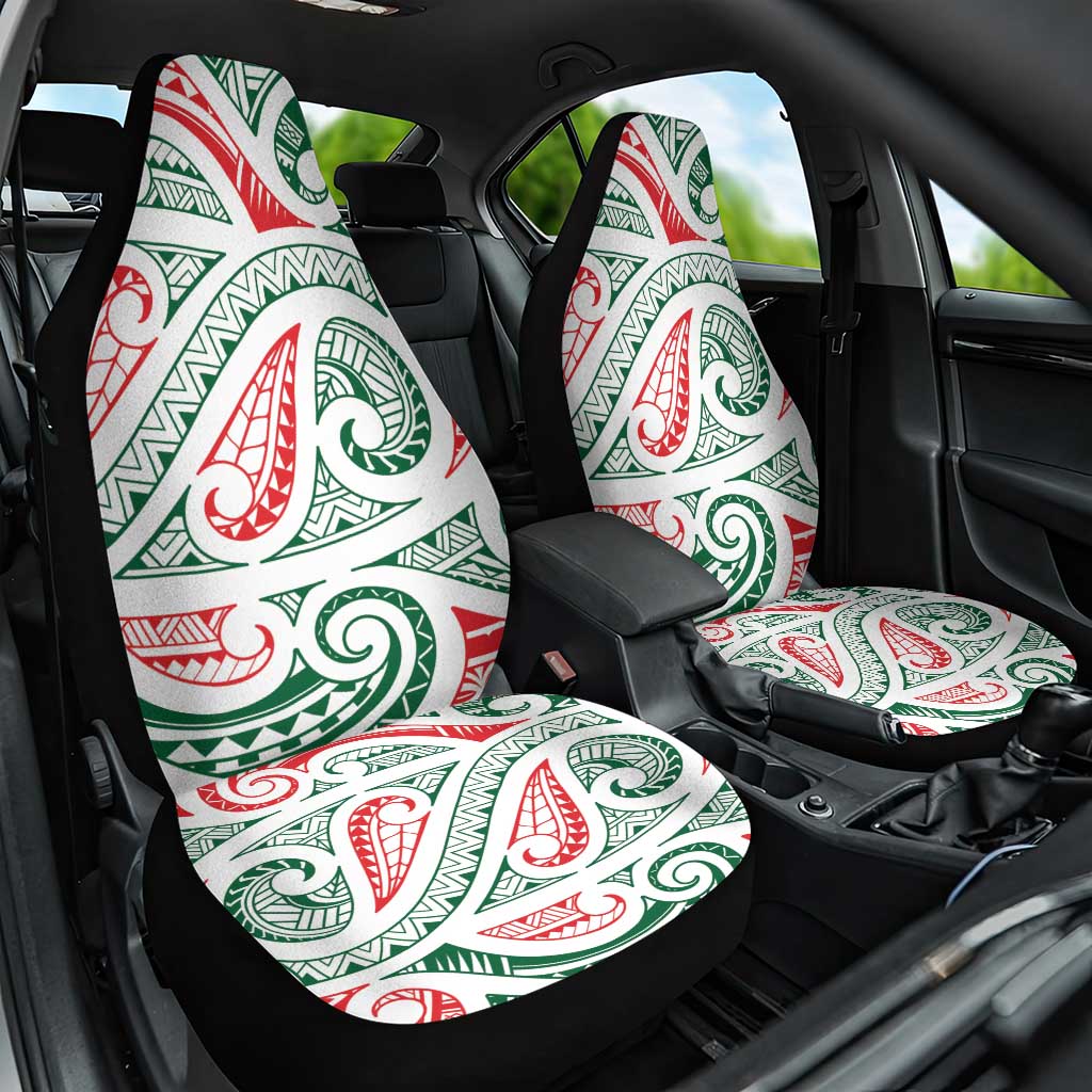 New Zealand Kowhaiwhai Christmas Car Seat Cover Traditional Maori Koru Pattern - Aussie Hoodie