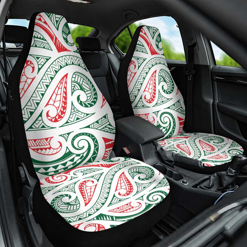 New Zealand Kowhaiwhai Christmas Car Seat Cover Traditional Maori Koru Pattern - Aussie Hoodie