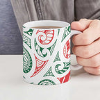 New Zealand Kowhaiwhai Christmas Ceramic Mug Traditional Maori Koru Pattern - Aussie Hoodie