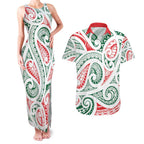 New Zealand Kowhaiwhai Christmas Couples Matching Tank Maxi Dress and Hawaiian Shirt Traditional Maori Koru Pattern - Aussie Hoodie
