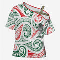 New Zealand Kowhaiwhai Christmas Cross Shoulder Shirt Traditional Maori Koru Pattern - Aussie Hoodie