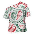 New Zealand Kowhaiwhai Christmas Cross Shoulder Shirt Traditional Maori Koru Pattern - Aussie Hoodie