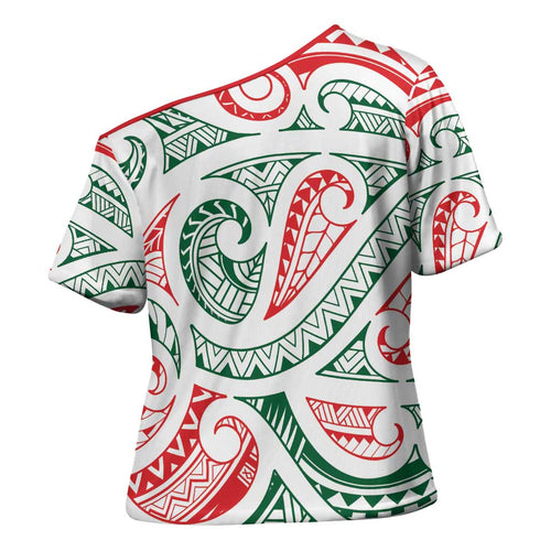 New Zealand Kowhaiwhai Christmas Cross Shoulder Shirt Traditional Maori Koru Pattern - Aussie Hoodie