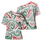 New Zealand Kowhaiwhai Christmas Cross Shoulder Shirt Traditional Maori Koru Pattern - Aussie Hoodie