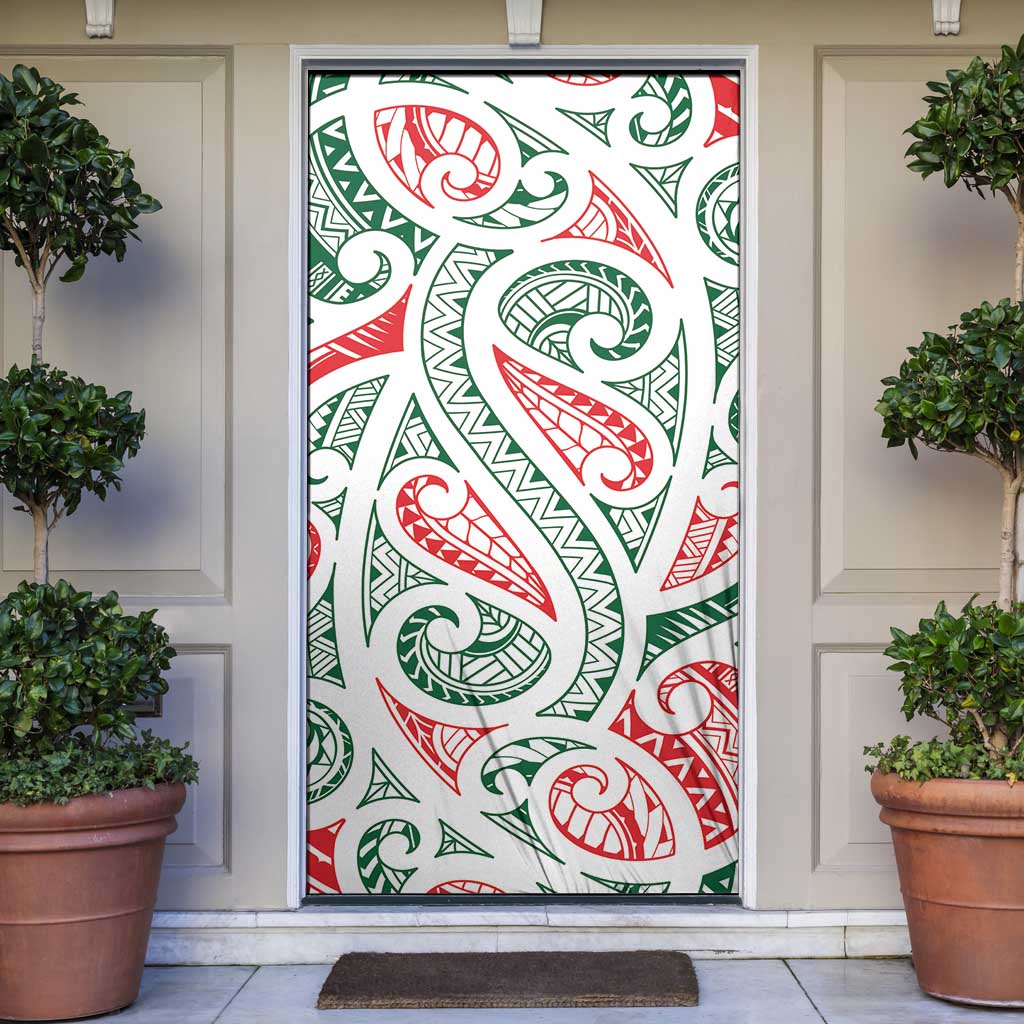 New Zealand Kowhaiwhai Christmas Door Cover Traditional Maori Koru Pattern - Aussie Hoodie