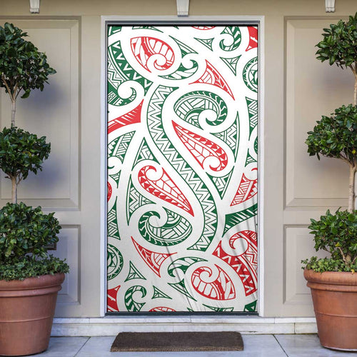 New Zealand Kowhaiwhai Christmas Door Cover Traditional Maori Koru Pattern - Aussie Hoodie
