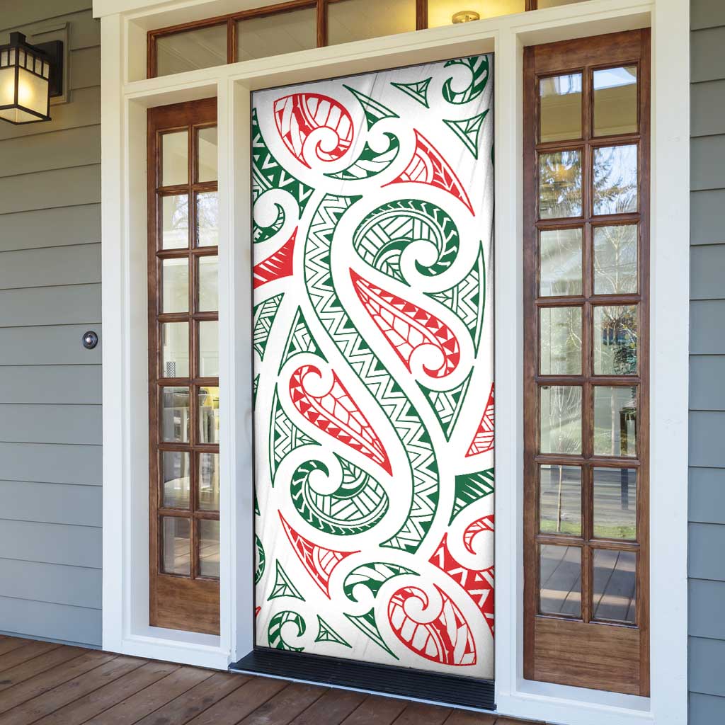 New Zealand Kowhaiwhai Christmas Door Cover Traditional Maori Koru Pattern - Aussie Hoodie