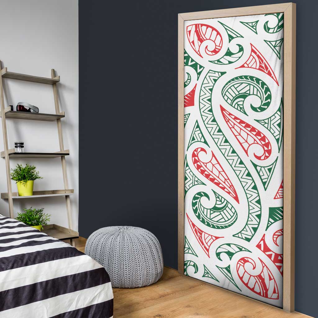 New Zealand Kowhaiwhai Christmas Door Cover Traditional Maori Koru Pattern - Aussie Hoodie