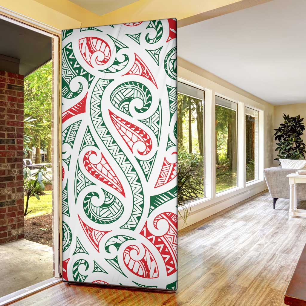 New Zealand Kowhaiwhai Christmas Door Cover Traditional Maori Koru Pattern - Aussie Hoodie