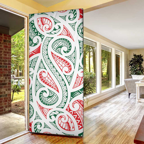New Zealand Kowhaiwhai Christmas Door Cover Traditional Maori Koru Pattern - Aussie Hoodie