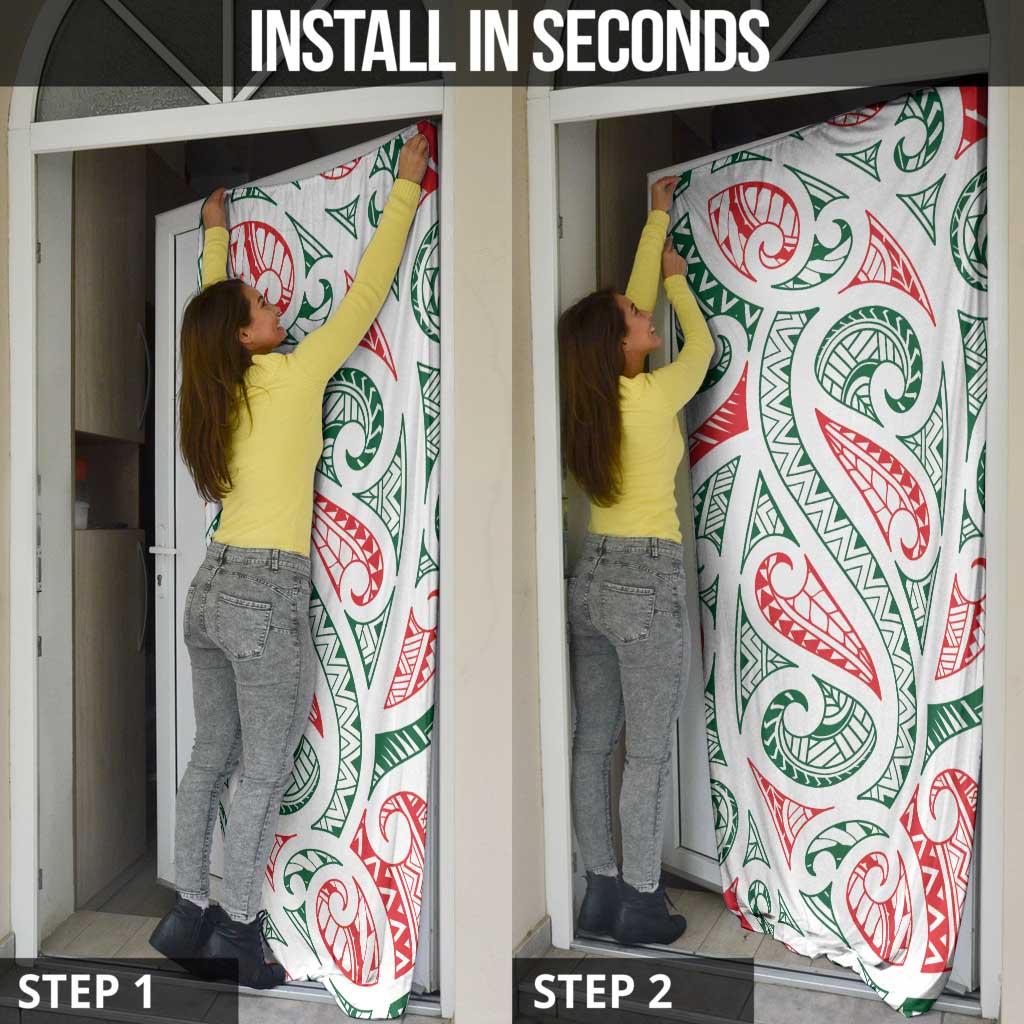 New Zealand Kowhaiwhai Christmas Door Cover Traditional Maori Koru Pattern - Aussie Hoodie