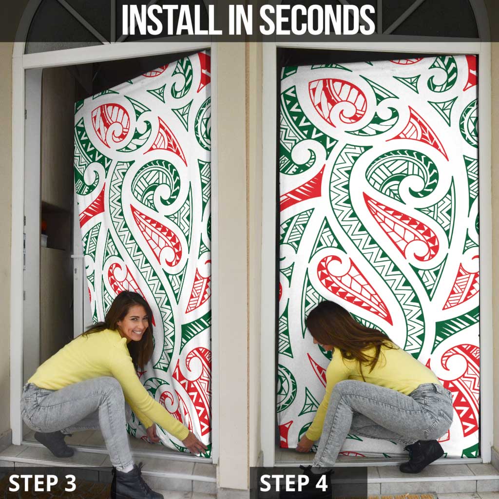 New Zealand Kowhaiwhai Christmas Door Cover Traditional Maori Koru Pattern - Aussie Hoodie