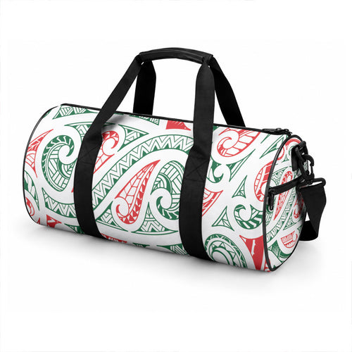New Zealand Kowhaiwhai Christmas Duffle Bag Traditional Maori Koru Pattern