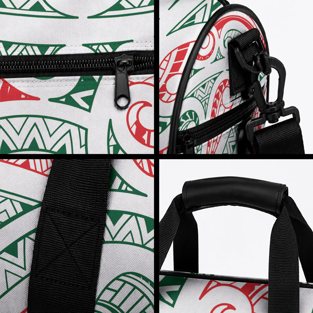 New Zealand Kowhaiwhai Christmas Duffle Bag Traditional Maori Koru Pattern