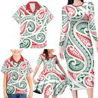 New Zealand Kowhaiwhai Christmas Family Matching Long Sleeve Bodycon Dress and Hawaiian Shirt Traditional Maori Koru Pattern - Aussie Hoodie