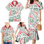 New Zealand Kowhaiwhai Christmas Family Matching Mermaid Dress and Hawaiian Shirt Traditional Maori Koru Pattern - Aussie Hoodie