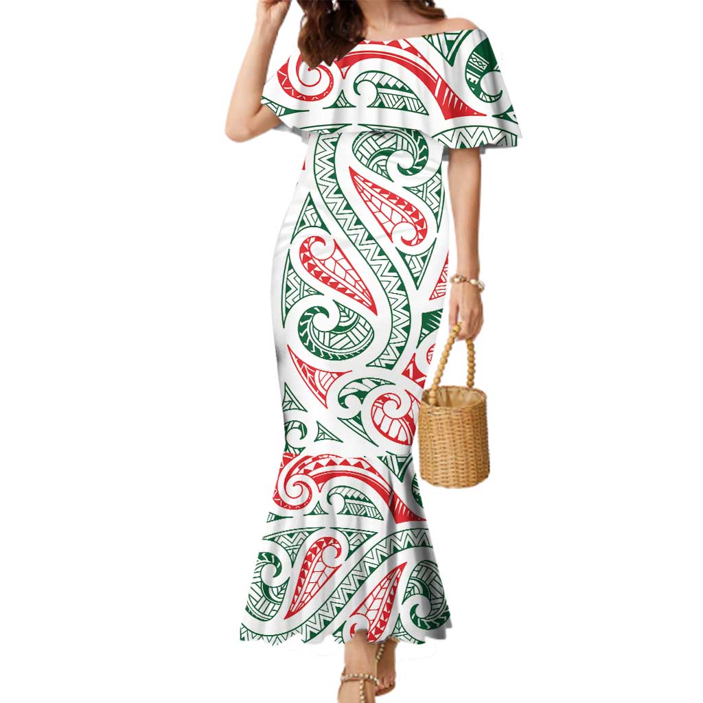 New Zealand Kowhaiwhai Christmas Family Matching Mermaid Dress and Hawaiian Shirt Traditional Maori Koru Pattern - Aussie Hoodie