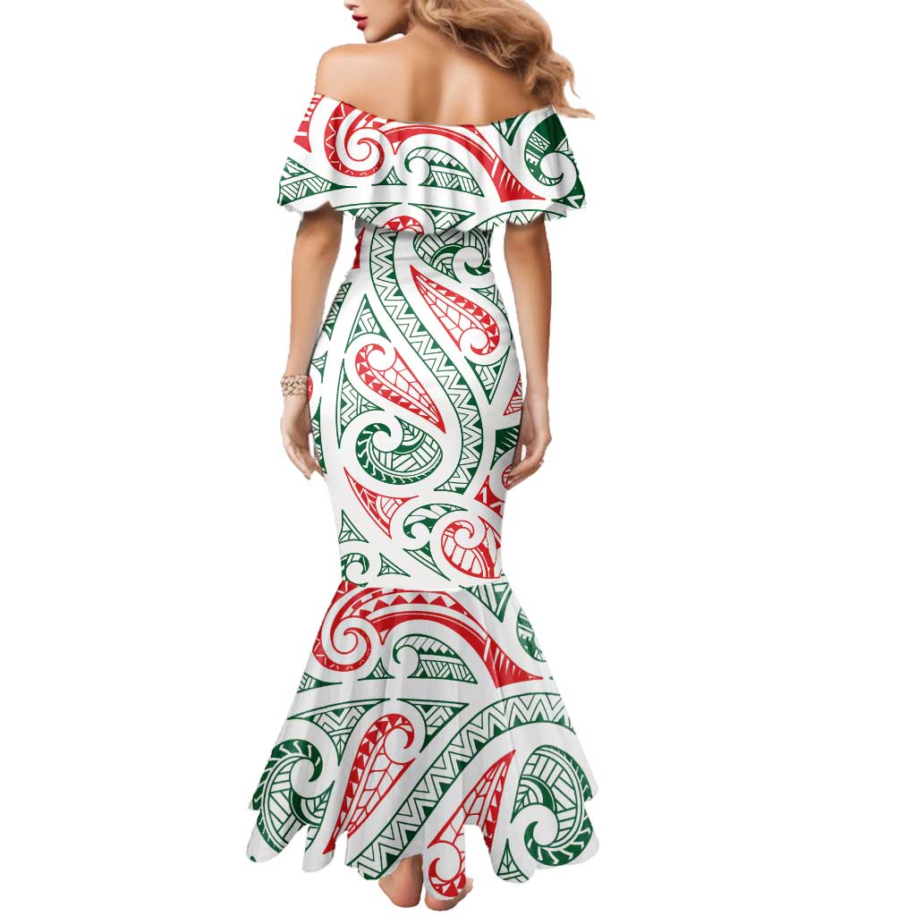 New Zealand Kowhaiwhai Christmas Family Matching Mermaid Dress and Hawaiian Shirt Traditional Maori Koru Pattern - Aussie Hoodie