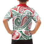 New Zealand Kowhaiwhai Christmas Family Matching Off The Shoulder Long Sleeve Dress and Hawaiian Shirt Traditional Maori Koru Pattern - Aussie Hoodie