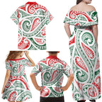 New Zealand Kowhaiwhai Christmas Family Matching Off Shoulder Maxi Dress and Hawaiian Shirt Traditional Maori Koru Pattern - Aussie Hoodie