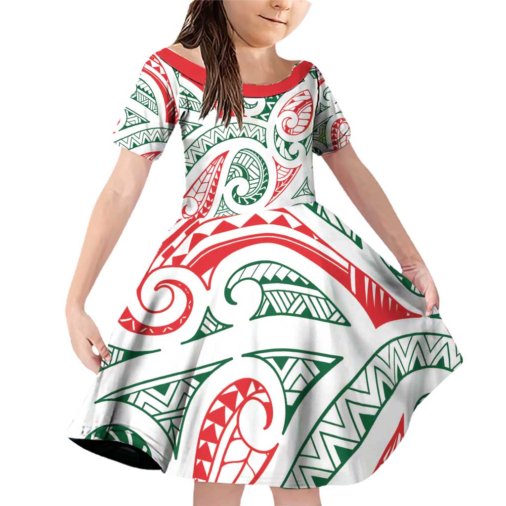 New Zealand Kowhaiwhai Christmas Family Matching Off Shoulder Short Dress and Hawaiian Shirt Traditional Maori Koru Pattern - Aussie Hoodie