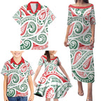 New Zealand Kowhaiwhai Christmas Family Matching Puletasi and Hawaiian Shirt Traditional Maori Koru Pattern - Aussie Hoodie