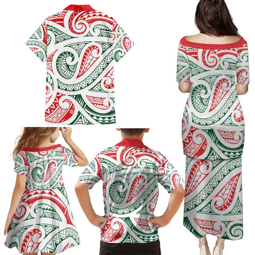 New Zealand Kowhaiwhai Christmas Family Matching Puletasi and Hawaiian Shirt Traditional Maori Koru Pattern - Aussie Hoodie