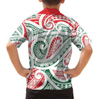 New Zealand Kowhaiwhai Christmas Family Matching Short Sleeve Bodycon Dress and Hawaiian Shirt Traditional Maori Koru Pattern - Aussie Hoodie