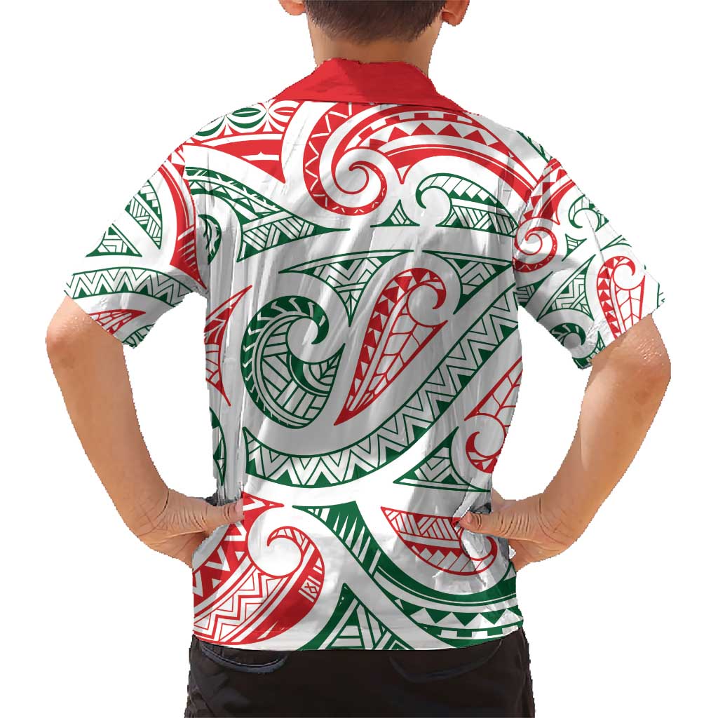 New Zealand Kowhaiwhai Christmas Family Matching Short Sleeve Bodycon Dress and Hawaiian Shirt Traditional Maori Koru Pattern - Aussie Hoodie