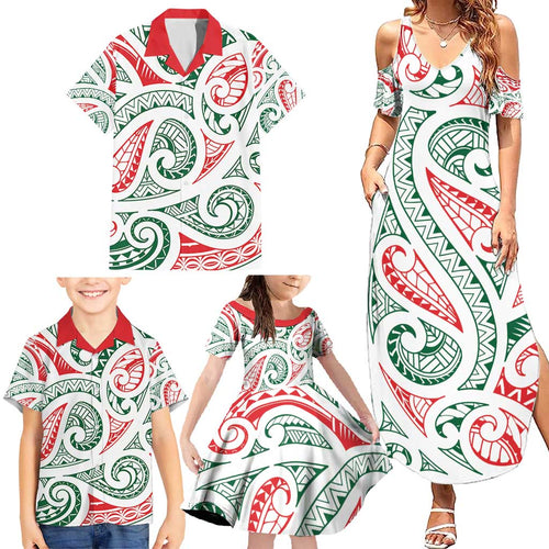 New Zealand Kowhaiwhai Christmas Family Matching Summer Maxi Dress and Hawaiian Shirt Traditional Maori Koru Pattern - Aussie Hoodie