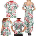 New Zealand Kowhaiwhai Christmas Family Matching Summer Maxi Dress and Hawaiian Shirt Traditional Maori Koru Pattern - Aussie Hoodie