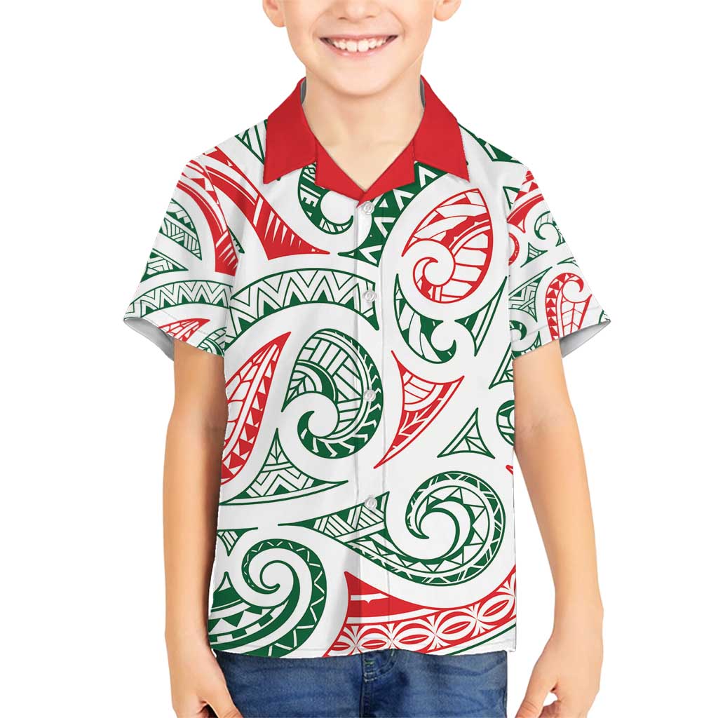New Zealand Kowhaiwhai Christmas Family Matching Tank Maxi Dress and Hawaiian Shirt Traditional Maori Koru Pattern - Aussie Hoodie