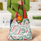 New Zealand Kowhaiwhai Christmas Grocery Bag Traditional Maori Koru Pattern - Aussie Hoodie