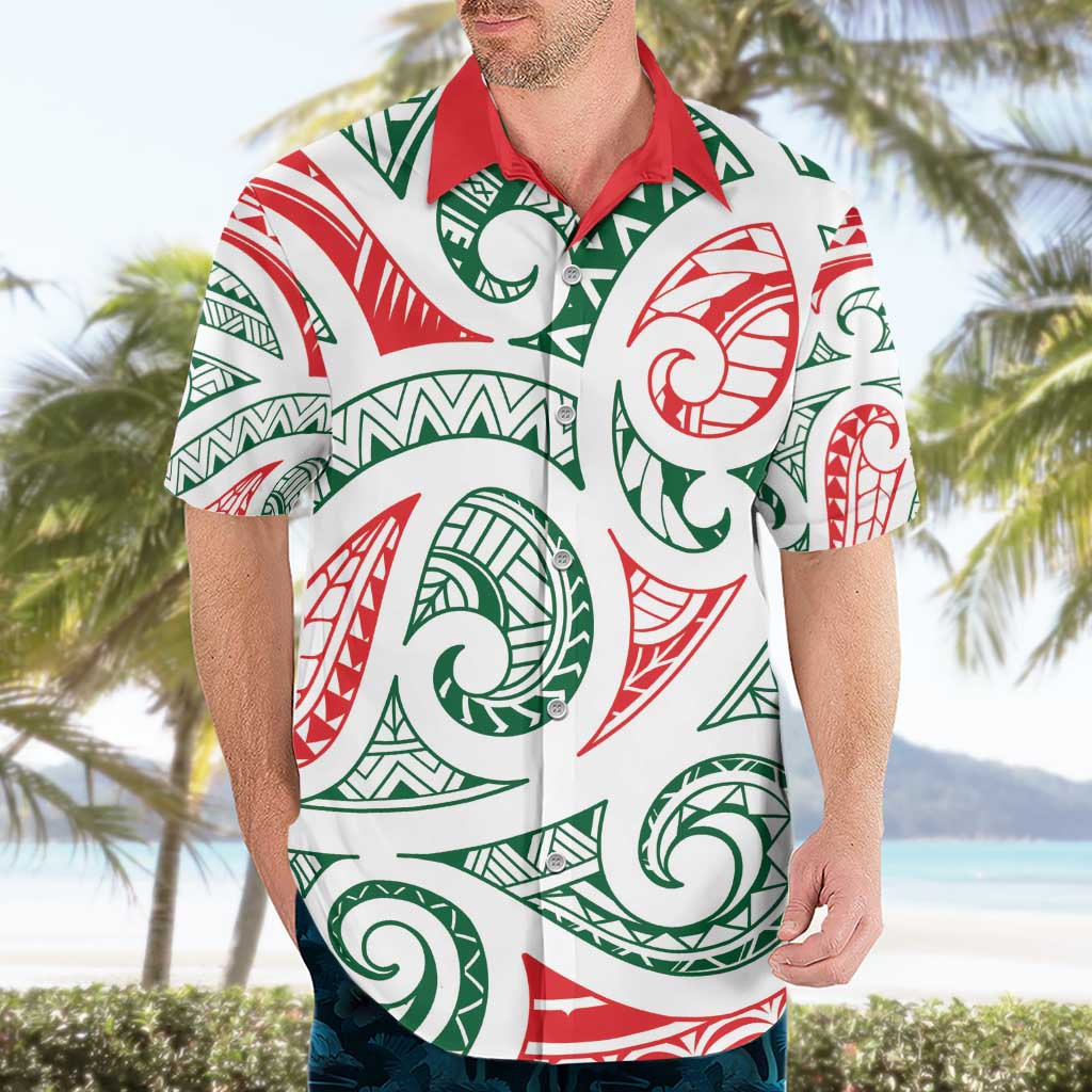New Zealand Kowhaiwhai Christmas Hawaiian Shirt Traditional Maori Koru Pattern - Aussie Hoodie