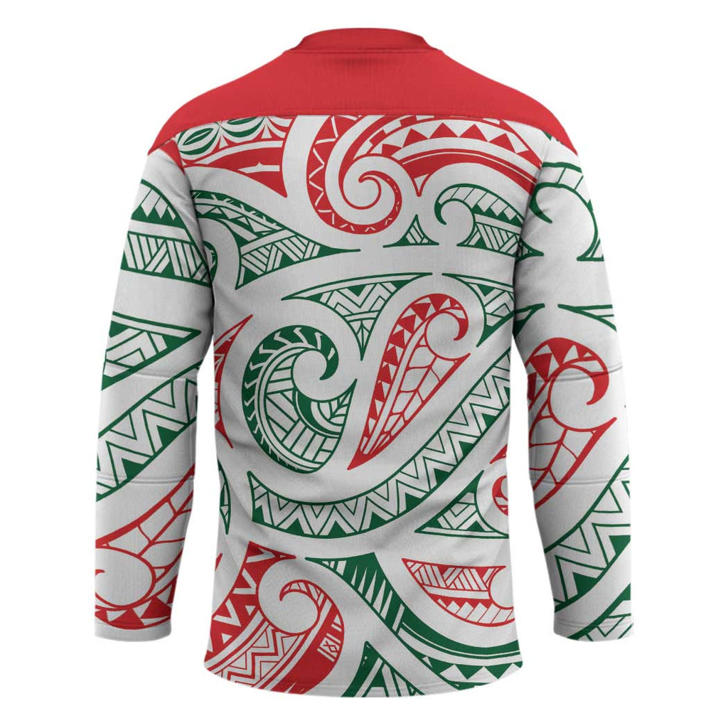 New Zealand Kowhaiwhai Christmas Hockey Jersey Traditional Maori Koru Pattern - Aussie Hoodie