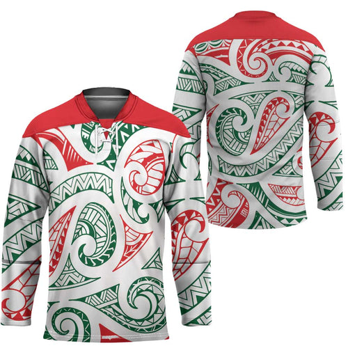 New Zealand Kowhaiwhai Christmas Hockey Jersey Traditional Maori Koru Pattern - Aussie Hoodie