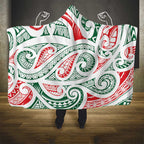 New Zealand Kowhaiwhai Christmas Hooded Blanket Traditional Maori Koru Pattern - Aussie Hoodie