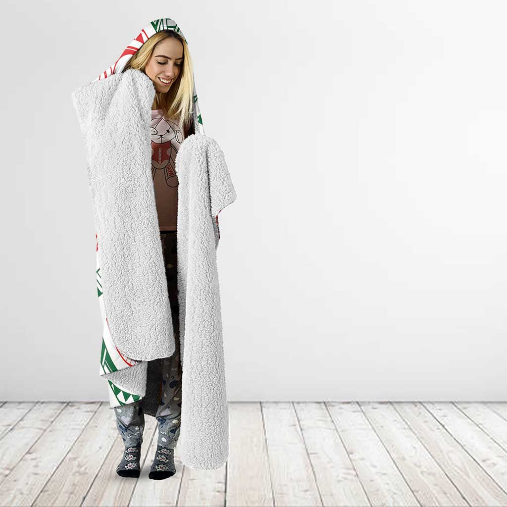 New Zealand Kowhaiwhai Christmas Hooded Blanket Traditional Maori Koru Pattern - Aussie Hoodie