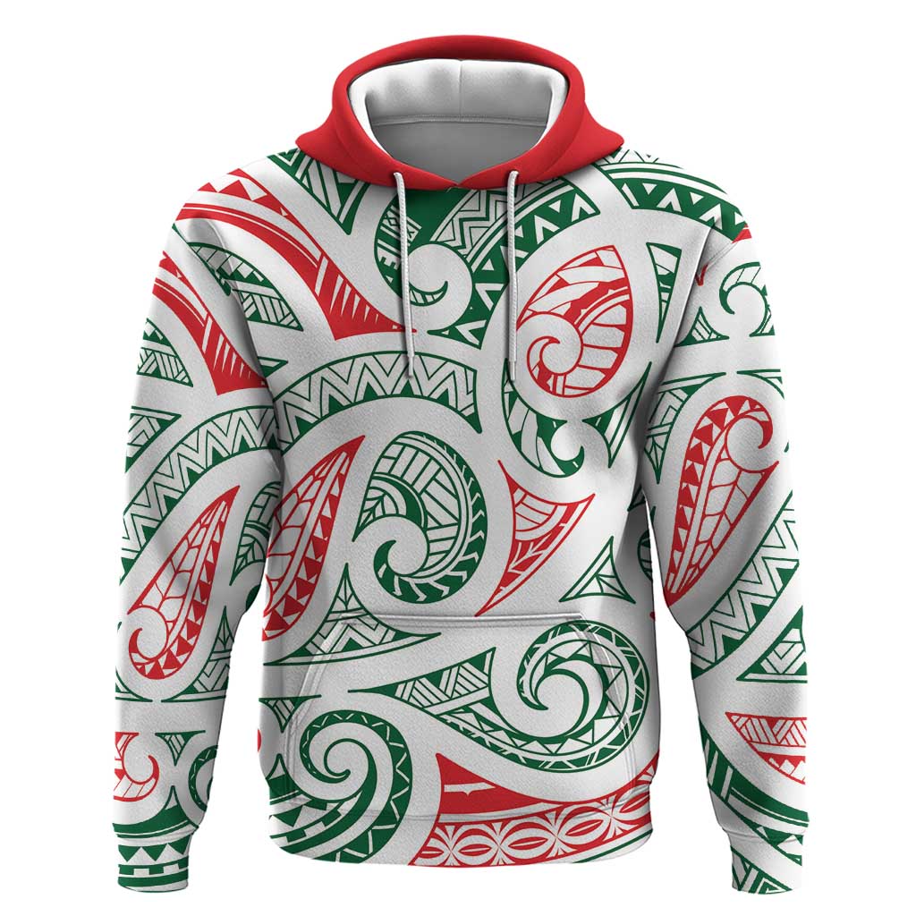 New Zealand Kowhaiwhai Christmas Hoodie Traditional Maori Koru Pattern - Aussie Hoodie