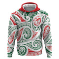 New Zealand Kowhaiwhai Christmas Hoodie Traditional Maori Koru Pattern - Aussie Hoodie