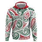 New Zealand Kowhaiwhai Christmas Hoodie Traditional Maori Koru Pattern - Aussie Hoodie