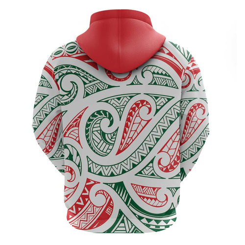 New Zealand Kowhaiwhai Christmas Hoodie Traditional Maori Koru Pattern - Aussie Hoodie