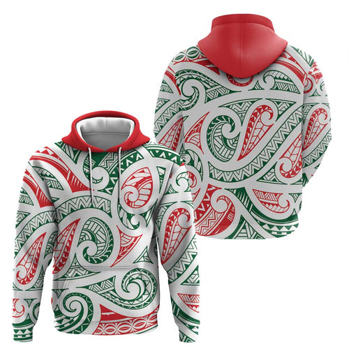 New Zealand Kowhaiwhai Christmas Hoodie Traditional Maori Koru Pattern - Aussie Hoodie