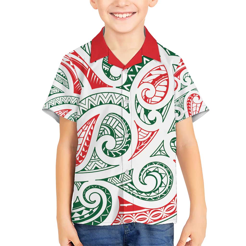 New Zealand Kowhaiwhai Christmas Kid Hawaiian Shirt Traditional Maori Koru Pattern - Aussie Hoodie