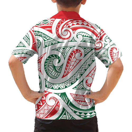 New Zealand Kowhaiwhai Christmas Kid Hawaiian Shirt Traditional Maori Koru Pattern - Aussie Hoodie